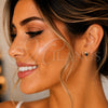 Arete Dormilona 02.271.0004.5 Acero Inoxidable, Diseño de Corazón, con Negro Cristal, Pulido, Tono Dorado