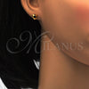 Arete Dormilona 02.271.0004.5 Acero Inoxidable, Diseño de Corazón, con Negro Cristal, Pulido, Tono Dorado