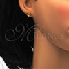 Arete Dormilona 02.271.0004.6 Acero Inoxidable, Diseño de Corazón, con Chanpan Oscuro Cristal, Pulido, Tono Dorado
