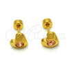 Arete Dormilona 02.271.0004.6 Acero Inoxidable, Diseño de Corazón, con Chanpan Oscuro Cristal, Pulido, Tono Dorado
