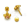 Arete Dormilona 02.271.0019.2 Acero Inoxidable, Diseño de Flor, con Cristal Chanpan Oscuro, Pulido, Tono Dorado