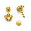Arete Dormilona 02.271.0019.3 Acero Inoxidable, Diseño de Flor, con Cristal Aurore Boreale, Pulido, Tono Dorado