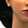 Arete Dormilona 02.271.0022.2 Acero Inoxidable, Diseño de Corazón, con Blanca Cristal, Pulido, Tono Dorado
