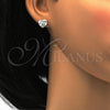 Arete Dormilona 02.271.0022.2 Acero Inoxidable, Diseño de Corazón, con Blanca Cristal, Pulido, Tono Dorado