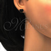 Arete Dormilona 02.271.0022.3 Acero Inoxidable, Diseño de Corazón, con Negro Cristal, Pulido, Tono Dorado