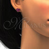 Arete Dormilona 02.271.0022.5 Acero Inoxidable, Diseño de Corazón, con Rubi Cristal, Pulido, Tono Dorado