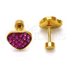 Arete Dormilona 02.271.0022.5 Acero Inoxidable, Diseño de Corazón, con Rubi Cristal, Pulido, Tono Dorado