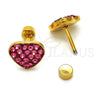 Arete Dormilona 02.271.0022.7 Acero Inoxidable, Diseño de Corazón, con Rosado Cristal, Pulido, Tono Dorado