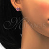 Arete Dormilona 02.271.0022.9 Acero Inoxidable, Diseño de Corazón, con Rosa Cristal, Pulido, Tono Dorado