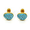 Arete Dormilona 02.271.0022.10 Acero Inoxidable, Diseño de Corazón, con Aqua Azul Cristal, Pulido, Tono Dorado