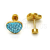 Arete Dormilona 02.271.0022.10 Acero Inoxidable, Diseño de Corazón, con Aqua Azul Cristal, Pulido, Tono Dorado