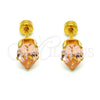 Arete Dormilona 02.271.0023.2 Acero Inoxidable, Diseño de Gota, con Champan Zirconia Cubica, Pulido, Tono Dorado