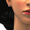 Arete Dormilona 02.271.0023.4 Acero Inoxidable, Diseño de Gota, con Rosado Zirconia Cubica, Pulido, Tono Dorado