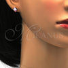 Arete Dormilona 02.271.0023.4 Acero Inoxidable, Diseño de Gota, con Rosado Zirconia Cubica, Pulido, Tono Dorado