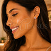 Arete Dormilona 02.271.0023.6 Acero Inoxidable, Diseño de Gota, con Zirconia Cubica Lavender, Pulido, Tono Dorado