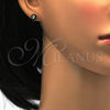 Arete Dormilona 02.271.0023.9 Acero Inoxidable, Diseño de Gota, con Negro Zirconia Cubica, Pulido, Tono Dorado