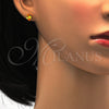Arete Dormilona 02.271.0023.11 Acero Inoxidable, Diseño de Gota, con Dorado Zirconia Cubica, Pulido, Tono Dorado