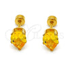 Arete Dormilona 02.271.0023.11 Acero Inoxidable, Diseño de Gota, con Dorado Zirconia Cubica, Pulido, Tono Dorado