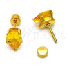 Arete Dormilona 02.271.0023.11 Acero Inoxidable, Diseño de Gota, con Dorado Zirconia Cubica, Pulido, Tono Dorado