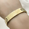 Pulsera Solida 03.114.0219.1.09 Acero Inoxidable, Pulido, Tono Dorado (14 MM Thickness, 9 Inches Length)