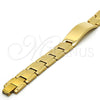 Pulsera Solida 03.114.0219.1.09 Acero Inoxidable, Pulido, Tono Dorado (14 MM Thickness, 9 Inches Length)