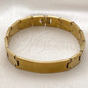 Pulsera Solida 03.114.0219.1.09 Acero Inoxidable, Pulido, Tono Dorado (14 MM Thickness, 9 Inches Length)