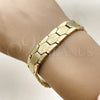 Pulsera Solida 03.114.0227.1.09 Acero Inoxidable, Pulido, Tono Dorado (14 MM Thickness, 9 Inches Length)