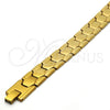 Pulsera Solida 03.114.0227.1.09 Acero Inoxidable, Pulido, Tono Dorado (14 MM Thickness, 9 Inches Length)