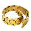Pulsera Solida 03.114.0227.1.09 Acero Inoxidable, Pulido, Tono Dorado (14 MM Thickness, 9 Inches Length)