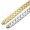 Pulsera Solida 03.114.0227.1.09 Acero Inoxidable, Pulido, Tono Dorado (14 MM Thickness, 9 Inches Length)