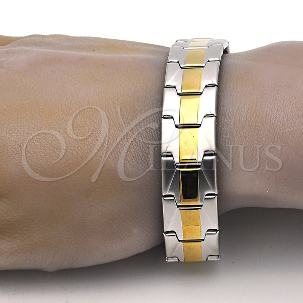 Pulsera Solida 5.244.001.3.08 Acero Inoxidable, Pulido, Dos Tonos (16 MM Thickness, 8 Inches Length)