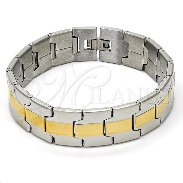 Pulsera Solida 5.244.001.3.08 Acero Inoxidable, Pulido, Dos Tonos (16 MM Thickness, 8 Inches Length)