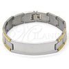 Pulsera Solida 03.114.0219.2.09 Acero Inoxidable, Pulido, Dos Tonos (14 MM Thickness, 9 Inches Length)