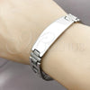 Pulsera Solida 03.114.0236.08 Acero Inoxidable, Pulido, Tono Plateado (14 MM Thickness, 8 Inches Length)