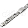 Pulsera Solida 03.114.0236.08 Acero Inoxidable, Pulido, Tono Plateado (14 MM Thickness, 8 Inches Length)