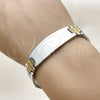 Pulsera Solida 03.114.0236.1.08 Acero Inoxidable, Pulido, Dos Tonos (14 MM Thickness, 8 Inches Length)