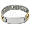 Pulsera Solida 03.114.0236.1.08 Acero Inoxidable, Pulido, Dos Tonos (14 MM Thickness, 8 Inches Length)