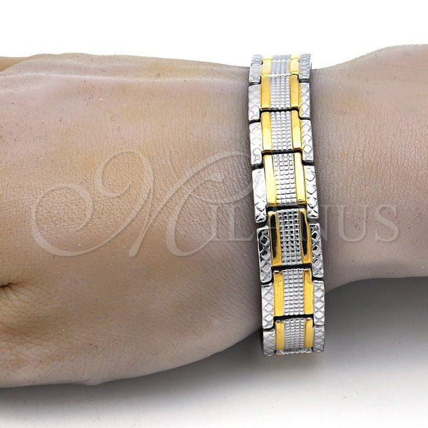 Pulsera Solida 5.244.002.08 Acero Inoxidable, Pulido, Dos Tonos (13 MM Thickness, 8 Inches Length)
