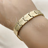 Pulsera Solida 5.244.002.2.08 Acero Inoxidable, Diamantado, Tono Dorado (13 MM Thickness, 8 Inches Length)