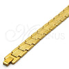 Pulsera Solida 5.244.002.2.08 Acero Inoxidable, Diamantado, Tono Dorado (13 MM Thickness, 8 Inches Length)