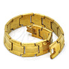 Pulsera Solida 5.244.002.2.08 Acero Inoxidable, Diamantado, Tono Dorado (13 MM Thickness, 8 Inches Length)