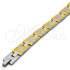 Pulsera Solida 5.247.010.1.09 Acero Inoxidable, Diseño de Llave Griega, Pulido, Tono Plateado (12 MM Thickness, 9 Inches Length)