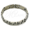 Pulsera Solida 5.247.010.1.09 Acero Inoxidable, Diseño de Llave Griega, Pulido, Tono Plateado (12 MM Thickness, 9 Inches Length)