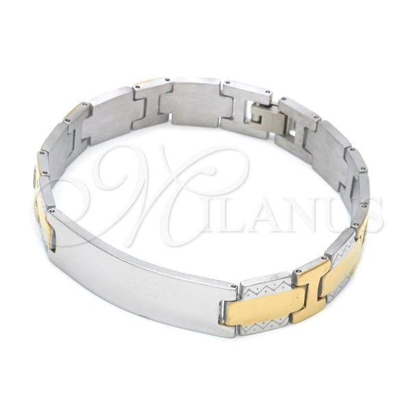 Pulsera Solida 03.114.0247.08 Acero Inoxidable, Pulido, Dos Tonos (12 MM Thickness, 8 Inches Length)
