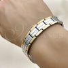 Pulsera Solida 03.114.0256.09 Acero Inoxidable, Pulido, Dos Tonos (14 MM Thickness, 9 Inches Length)