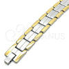 Pulsera Solida 03.114.0256.09 Acero Inoxidable, Pulido, Dos Tonos (14 MM Thickness, 9 Inches Length)