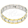 Pulsera Solida 03.114.0256.09 Acero Inoxidable, Pulido, Dos Tonos (14 MM Thickness, 9 Inches Length)