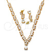 Collar y Dije 06.205.0005 Oro Laminado, Diseño de Gota, con Zirconia Cubica Blanca, Pulido, Tono Dorado