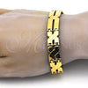 Pulsera Solida 03.114.0283.08 Acero Inoxidable, Pulido, Tono Dorado (12 MM Thickness, 8 Inches Length)