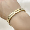Pulsera Solida 03.114.0283.08 Acero Inoxidable, Pulido, Tono Dorado (12 MM Thickness, 8 Inches Length)